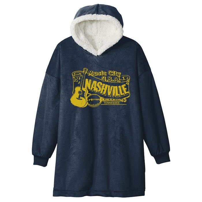 Nashville T Shirt Vintage Country Hooded Wearable Blanket