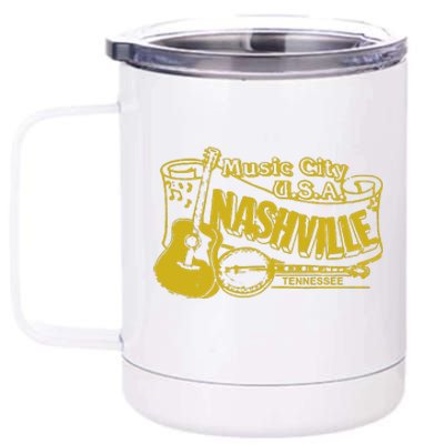 Nashville T Shirt Vintage Country 12 oz Stainless Steel Tumbler Cup