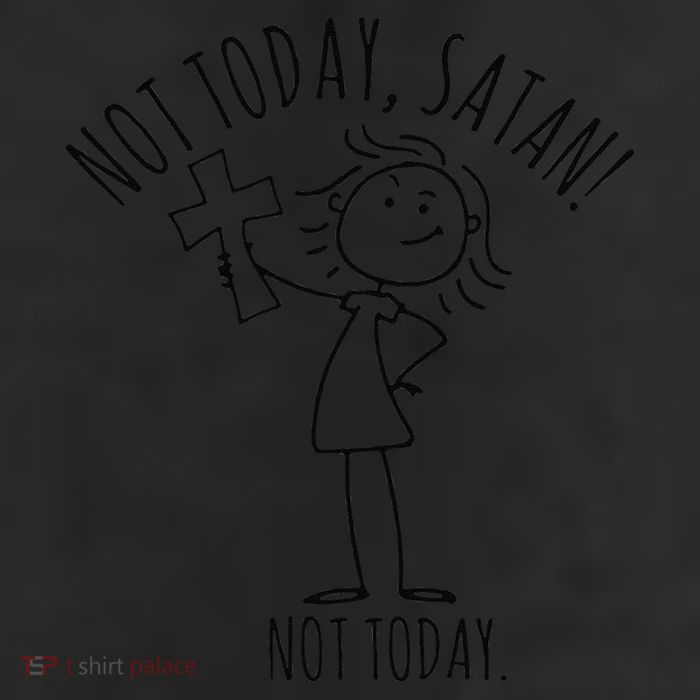 Not Today Satan Not Today Sweat 7 Panel Mesh Trucker Snapback Hat