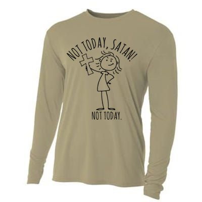 Not Today Satan Not Today Sweat Cooling Performance Long Sleeve Crew