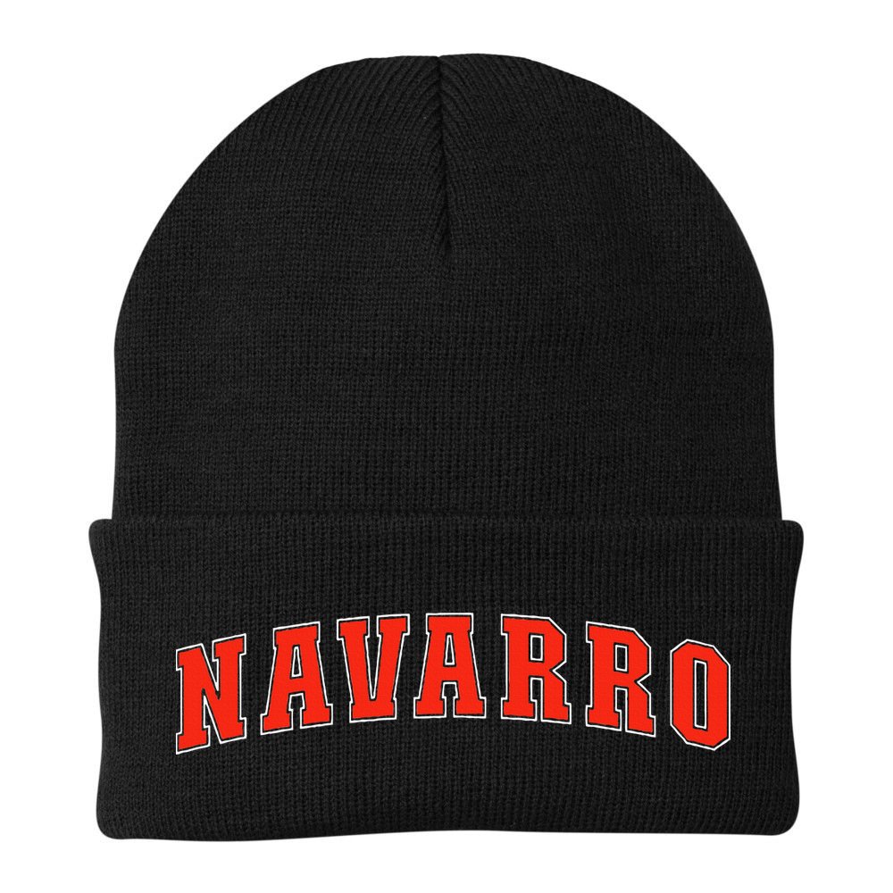 Navarro Texas Tx College Style Red Text Navarro Beanie