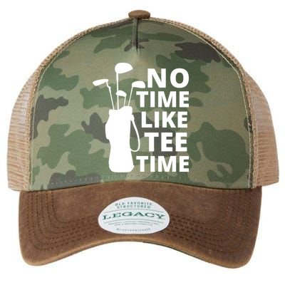 No Time Tee Time Funny Golf Dad Golfer Fathers Legacy Tie Dye Trucker Hat