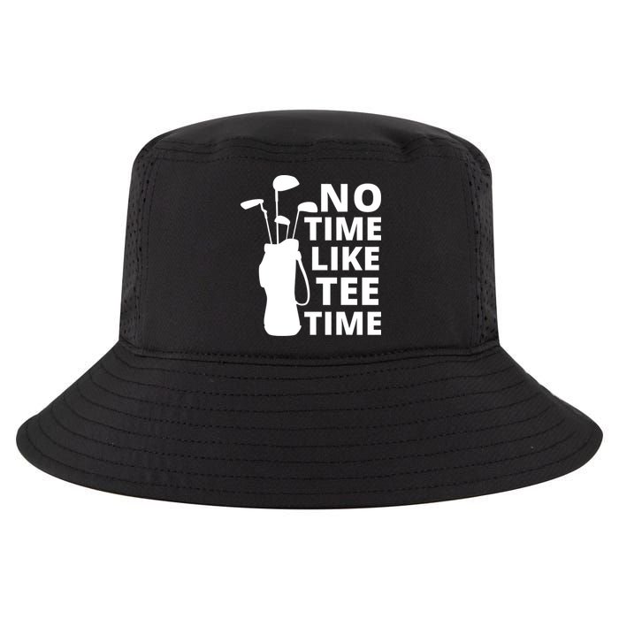 No Time Tee Time Funny Golf Dad Golfer Fathers Cool Comfort Performance Bucket Hat