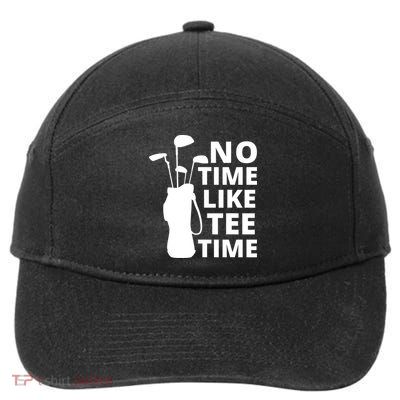 No Time Tee Time Funny Golf Dad Golfer Fathers 7-Panel Snapback Hat