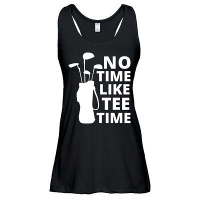 No Time Tee Time Funny Golf Dad Golfer Fathers Ladies Essential Flowy Tank