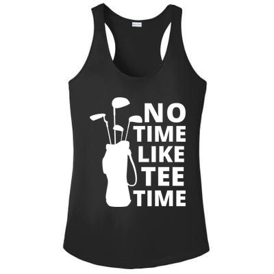 No Time Tee Time Funny Golf Dad Golfer Fathers Ladies PosiCharge Competitor Racerback Tank