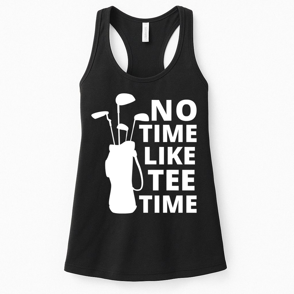 No Time Tee Time Funny Golf Dad Golfer Fathers Womens Tank Top