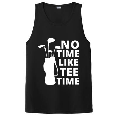 No Time Tee Time Funny Golf Dad Golfer Fathers PosiCharge Competitor Tank