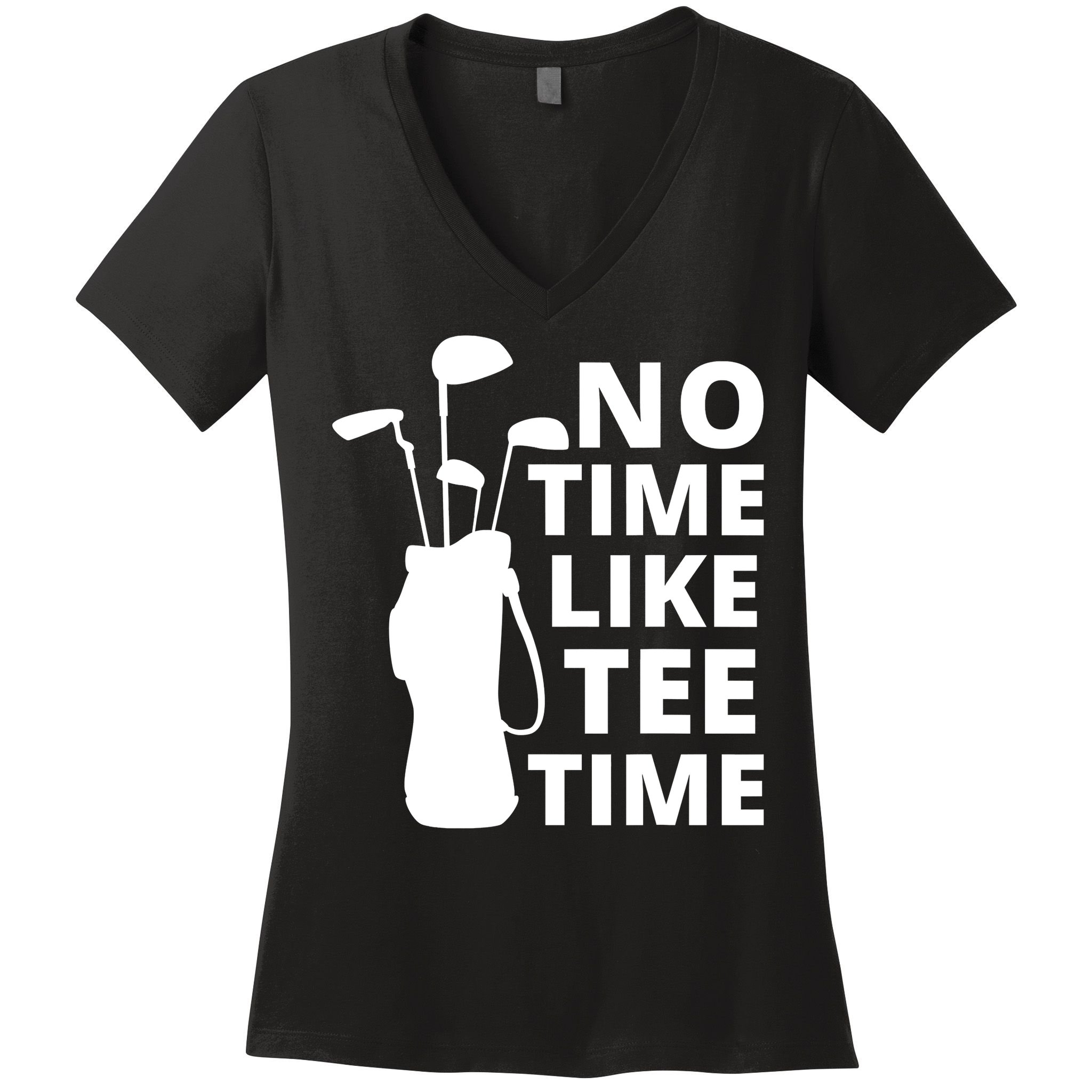 No Time Tee Time Funny Golf Dad Golfer Fathers Women's V-Neck T-Shirt
