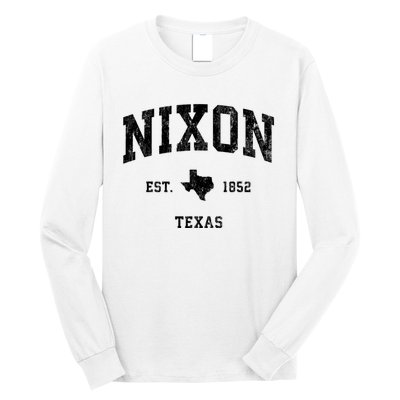 Nixon Texas Tx Vintage Established Athletic Sports Design Long Sleeve Shirt