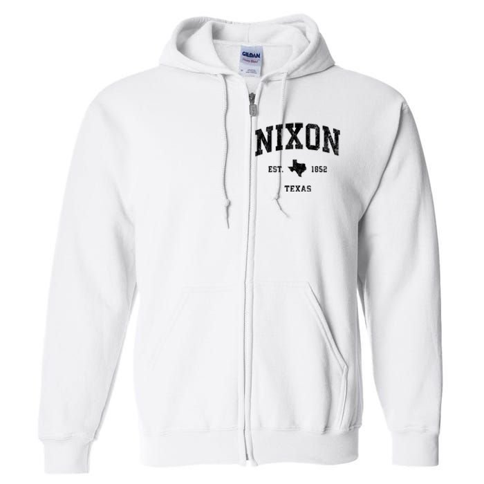 Nixon Texas Tx Vintage Established Athletic Sports Design Full Zip Hoodie