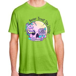 Never Trust The Living Pink Skull Cute Snake Funny Halloween Cute Gift Adult ChromaSoft Performance T-Shirt