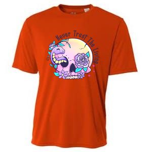 Never Trust The Living Pink Skull Cute Snake Funny Halloween Cute Gift Cooling Performance Crew T-Shirt