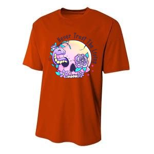 Never Trust The Living Pink Skull Cute Snake Funny Halloween Cute Gift Performance Sprint T-Shirt