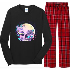 Never Trust The Living Pink Skull Cute Snake Funny Halloween Cute Gift Long Sleeve Pajama Set