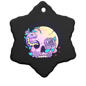 Never Trust The Living Pink Skull Cute Snake Funny Halloween Cute Gift Ceramic Star Ornament