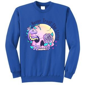 Never Trust The Living Pink Skull Cute Snake Funny Halloween Cute Gift Sweatshirt