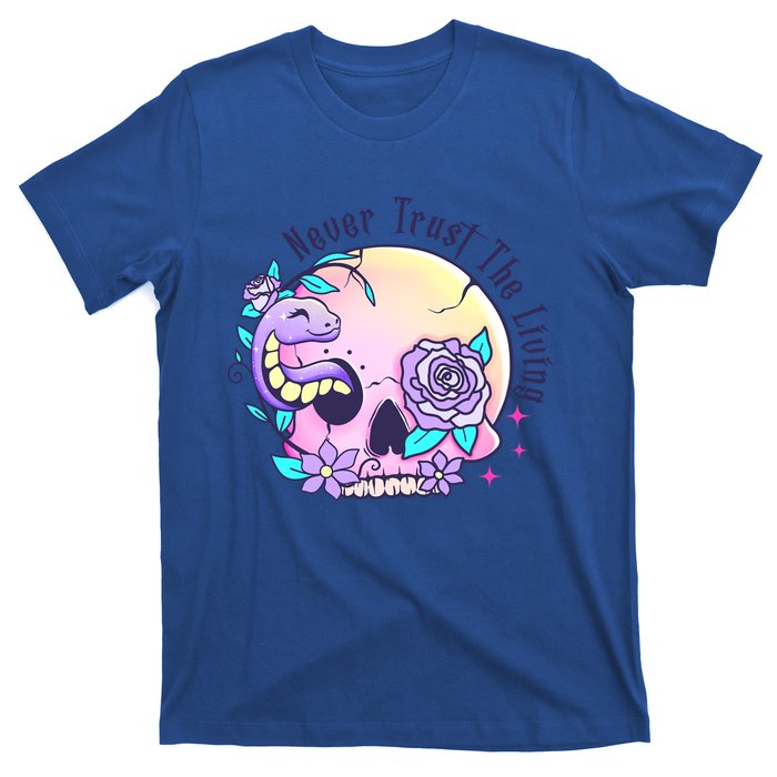 Never Trust The Living Pink Skull Cute Snake Funny Halloween Cute Gift T-Shirt