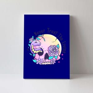 Never Trust The Living Pink Skull Cute Snake Funny Halloween Cute Gift Canvas