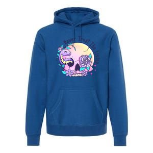 Never Trust The Living Pink Skull Cute Snake Funny Halloween Cute Gift Premium Hoodie