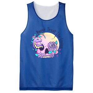 Never Trust The Living Pink Skull Cute Snake Funny Halloween Cute Gift Mesh Reversible Basketball Jersey Tank