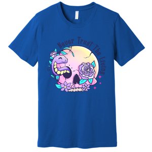 Never Trust The Living Pink Skull Cute Snake Funny Halloween Cute Gift Premium T-Shirt