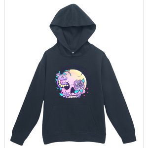 Never Trust The Living Pink Skull Cute Snake Funny Halloween Cute Gift Urban Pullover Hoodie