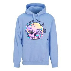 Never Trust The Living Pink Skull Cute Snake Funny Halloween Cute Gift Unisex Surf Hoodie