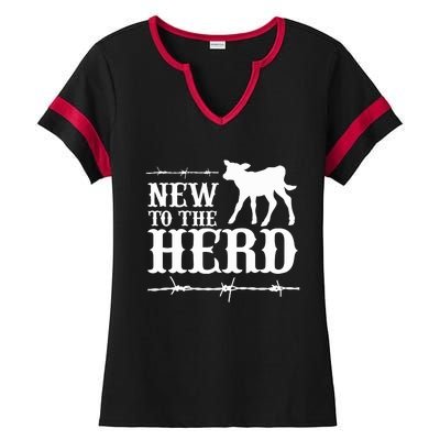 New To The Herd Country Ladies Halftime Notch Neck Tee