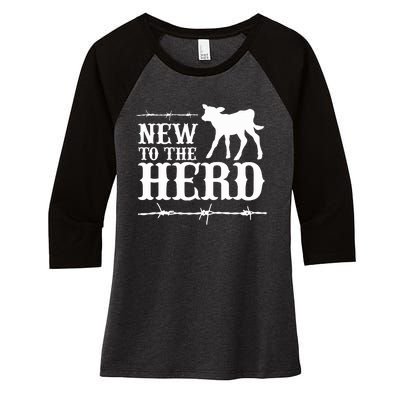 New To The Herd Country Women's Tri-Blend 3/4-Sleeve Raglan Shirt