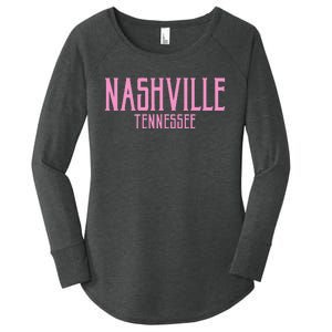 Nashville Tennessee Text Print Women's Perfect Tri Tunic Long Sleeve Shirt