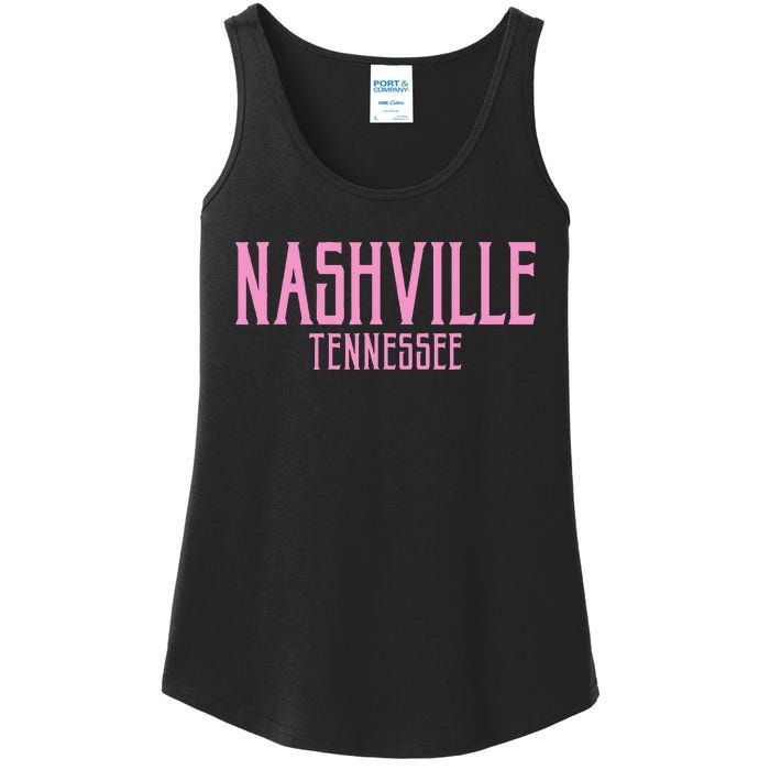 Nashville Tennessee Text Print Ladies Essential Tank