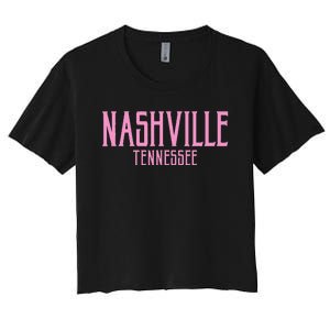 Nashville Tennessee Text Print Women's Crop Top Tee