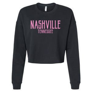 Nashville Tennessee Text Print Cropped Pullover Crew