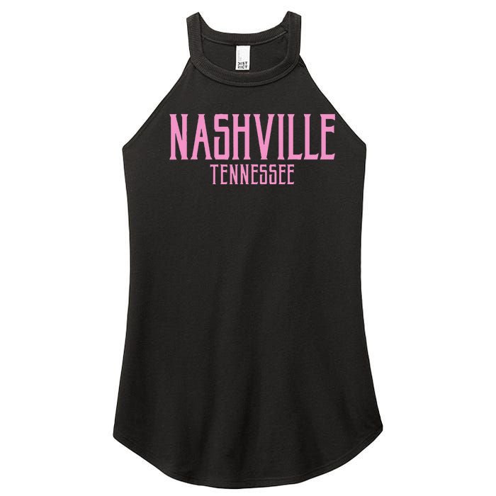 Nashville Tennessee Text Print Women's Perfect Tri Rocker Tank