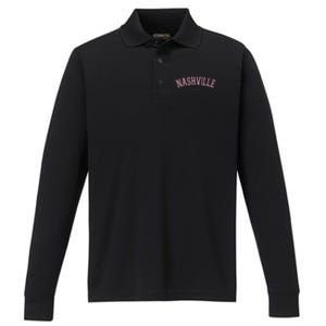 Nashville Tennessee Tn Varsity Style On Nashville Performance Long Sleeve Polo