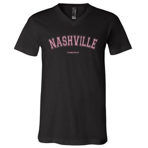 Nashville Tennessee Tn Varsity Style On Nashville V-Neck T-Shirt