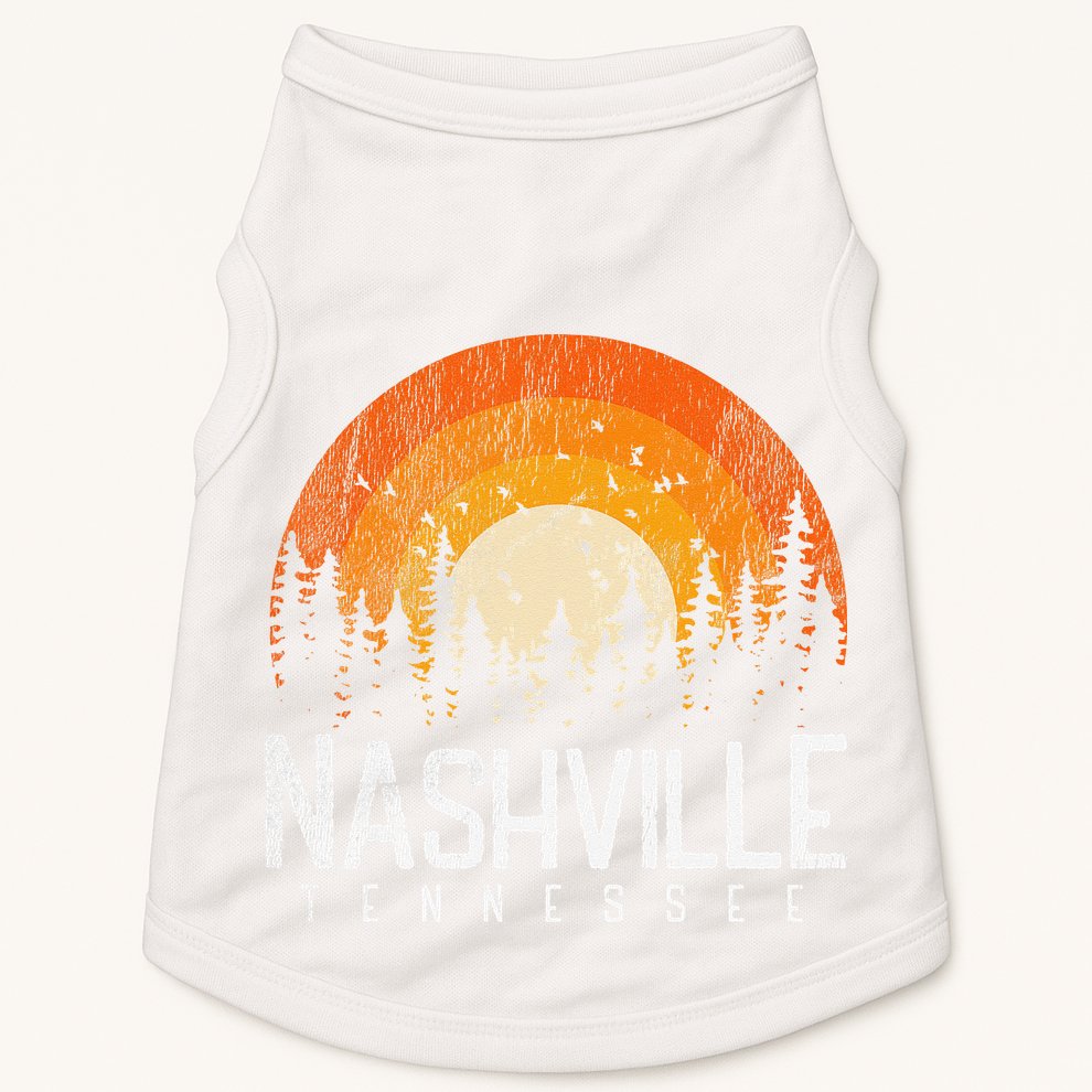 Nashville Tennessee TN Retro Style Vintage 80s Gift Doggie Tank