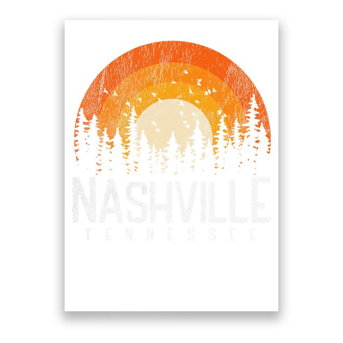 Nashville Tennessee TN Retro Style Vintage 80s Gift Poster