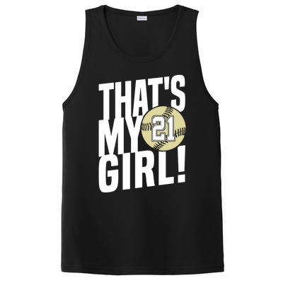 Number Twentyone ThatS My #21 Softball Mom Dad Family Funny Gift PosiCharge Competitor Tank