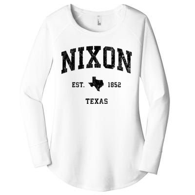 Nixon Texas Tx Vintage Athletic Black Sports Women's Perfect Tri Tunic Long Sleeve Shirt