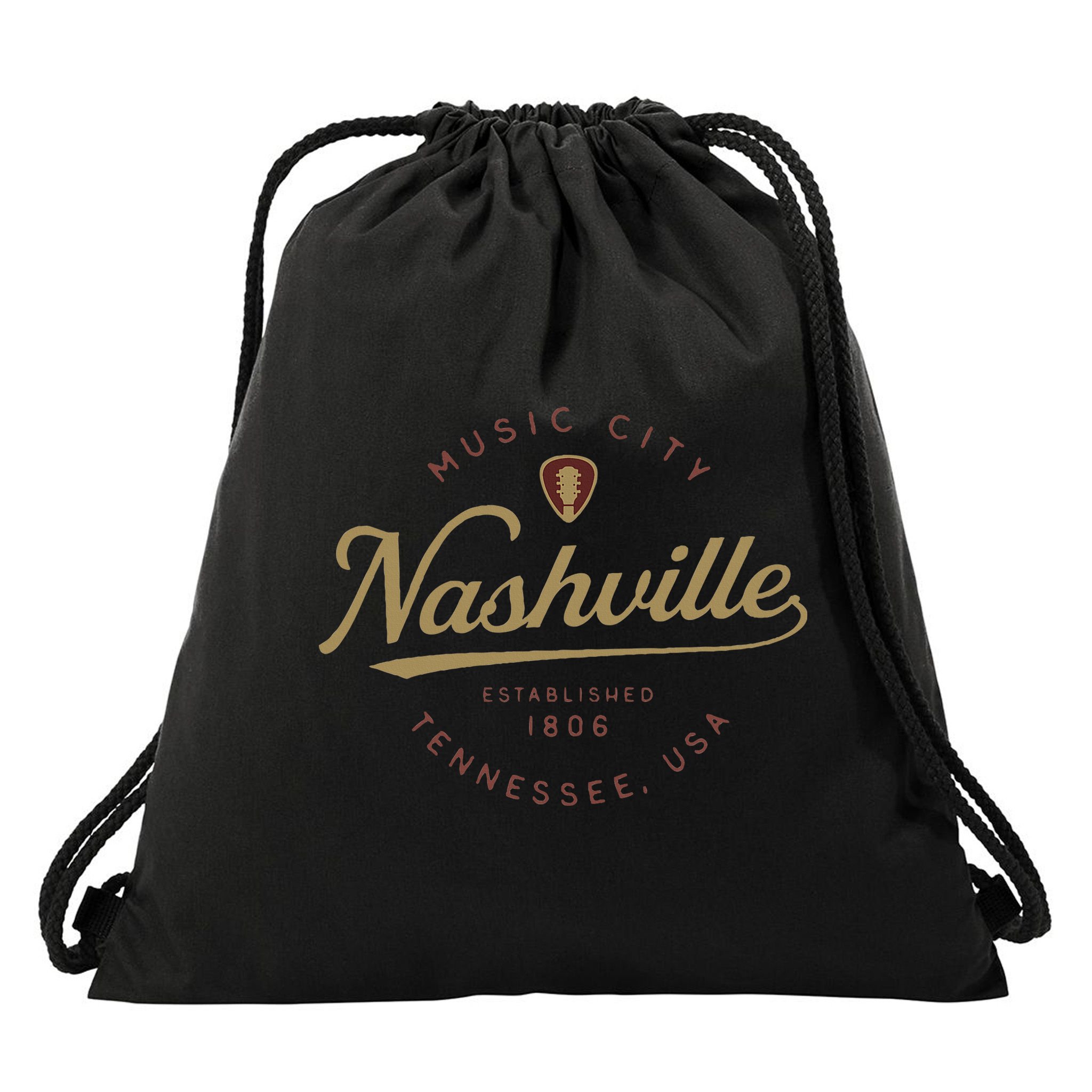 Nashville Tn Tennessee Music City Guitar Country Music Nash Drawstring Bag