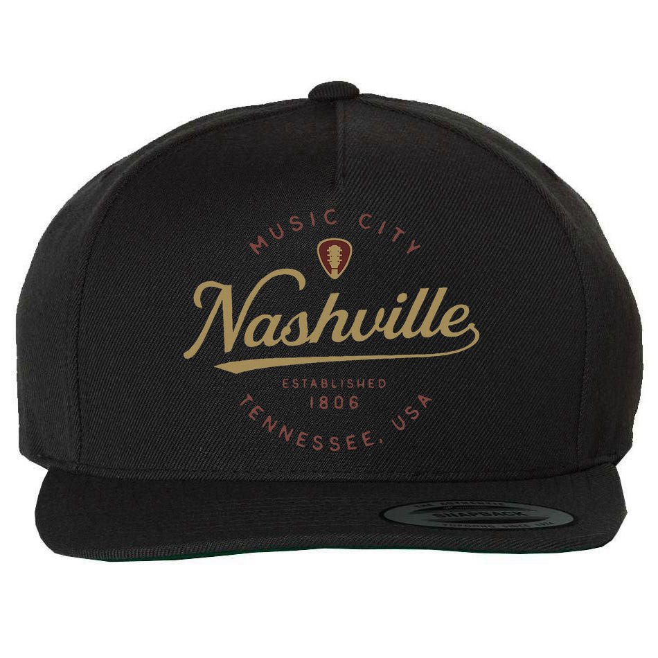 Nashville Tn Tennessee Music City Guitar Country Music Nash Wool Snapback Cap