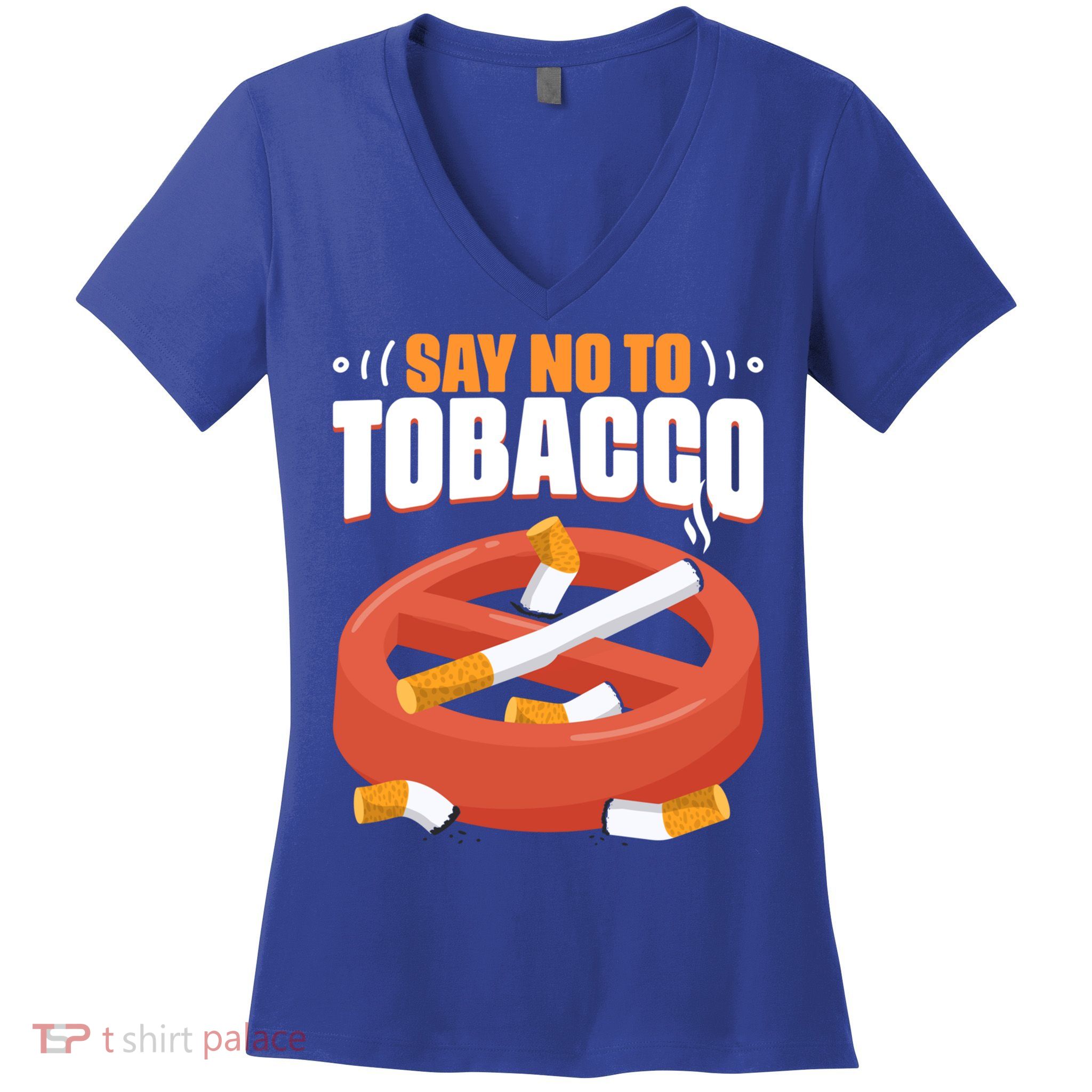 No To Tobacco Gift No Tobacco Day Anti Cigarettes Anti Smoking Gift Women's V-Neck T-Shirt