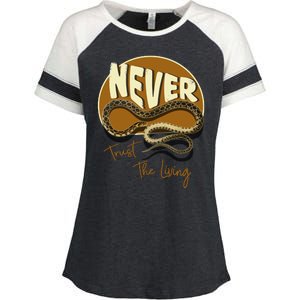 Never Trust The Living Enza Ladies Jersey Colorblock Tee