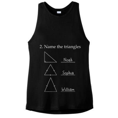 Name The Triangles Math Problem Funny Math Lover Ladies PosiCharge Tri-Blend Wicking Tank