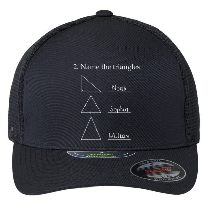 Name The Triangles Math Problem Funny Math Lover Flexfit Unipanel Trucker Cap