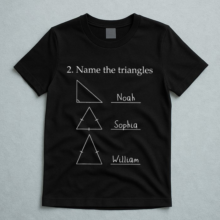 Name The Triangles Math Problem Funny Math Lover T-Shirt