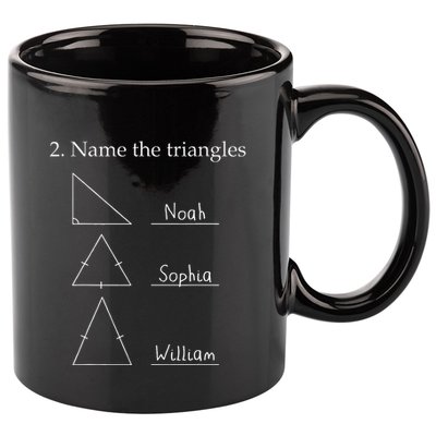 Name The Triangles Math Problem Funny Math Lover 11oz C Handle Ceramic Mug
