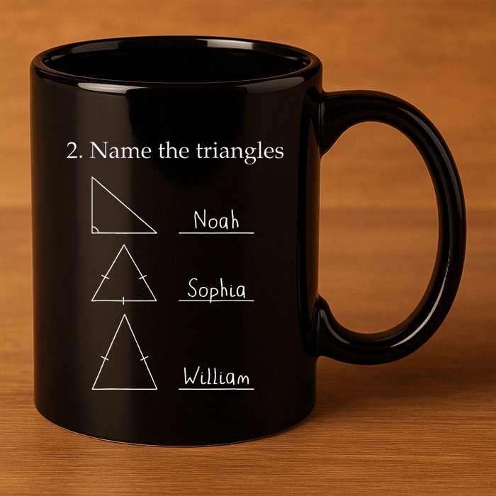 Name The Triangles Math Problem Funny Math Lover 11oz C Handle Ceramic Mug